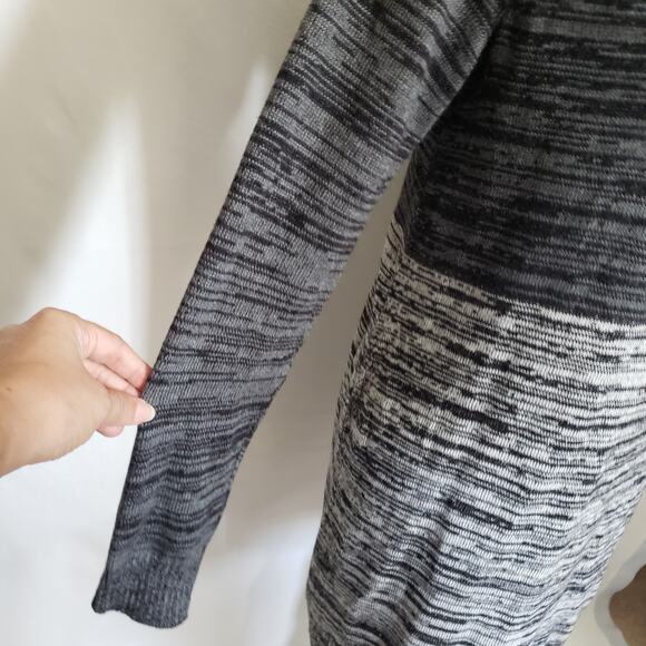 Express Sweater Womens Dress Sz M Preppy Marled Fall Cozy Cowl Neck Hombre Gray - Picture 4 of 13